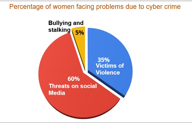 Cyber Crime against woman pie chart 