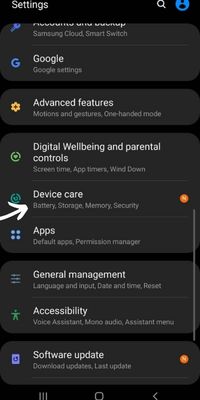 Go to settings and go to device care on android phone