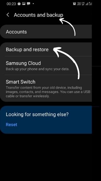 Go to Mobile settings and find Accounts & backup in your android mobile settings Then go to account & backup and click on backup & restore