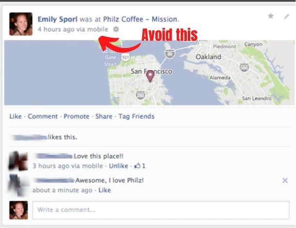 Don't share your location on social media that where you are going