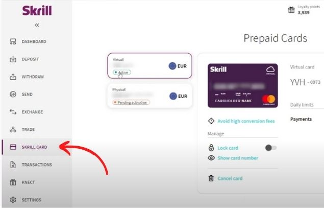 once your register yourself and then go to skrill card on the left side and fill your imformation