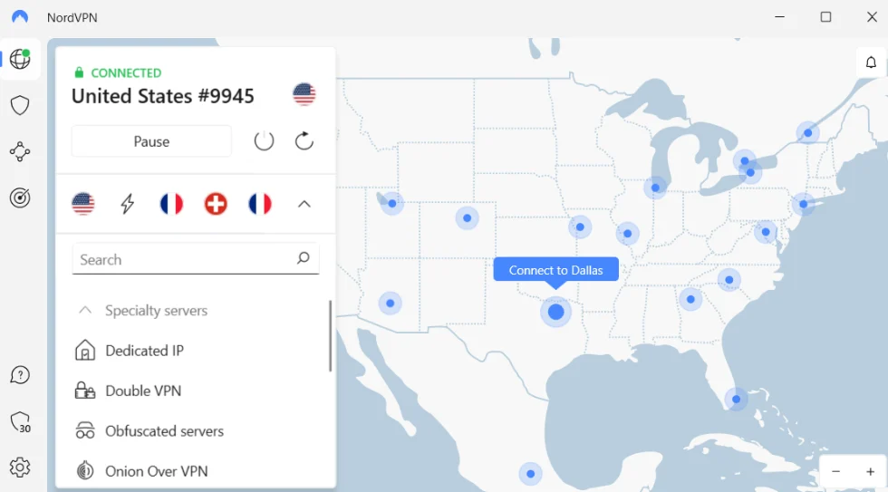 NordVPN Graphical Interface