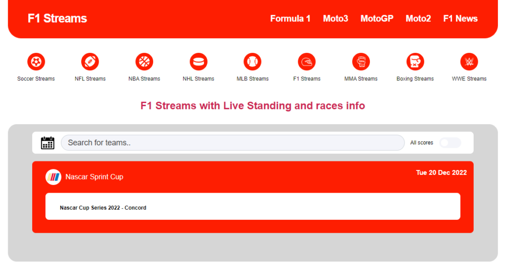 F1 Streams Races