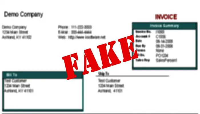 Fake invoice Scam