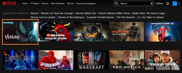 Assista à série de filmes Venom na Netflix de qualquer lugar