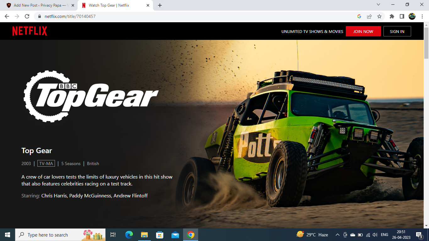 Regarder Top Gear sur Netflix