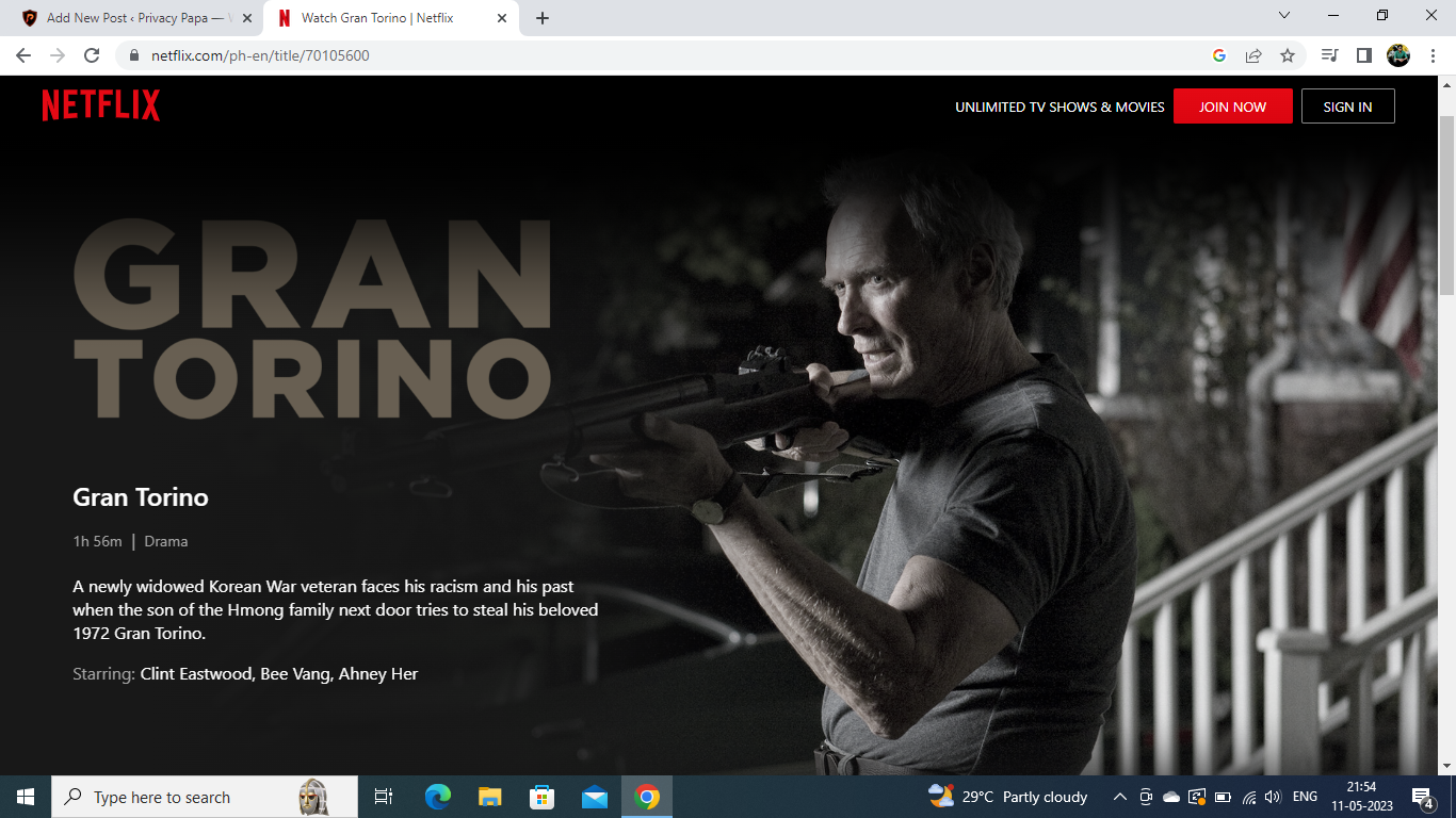 Regardez Gran Torino sur Netflix