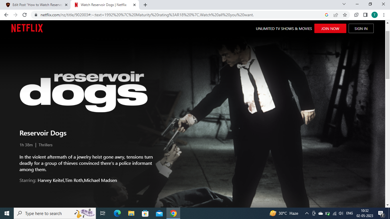 Regarder Reservoir Dogs sur Netflix